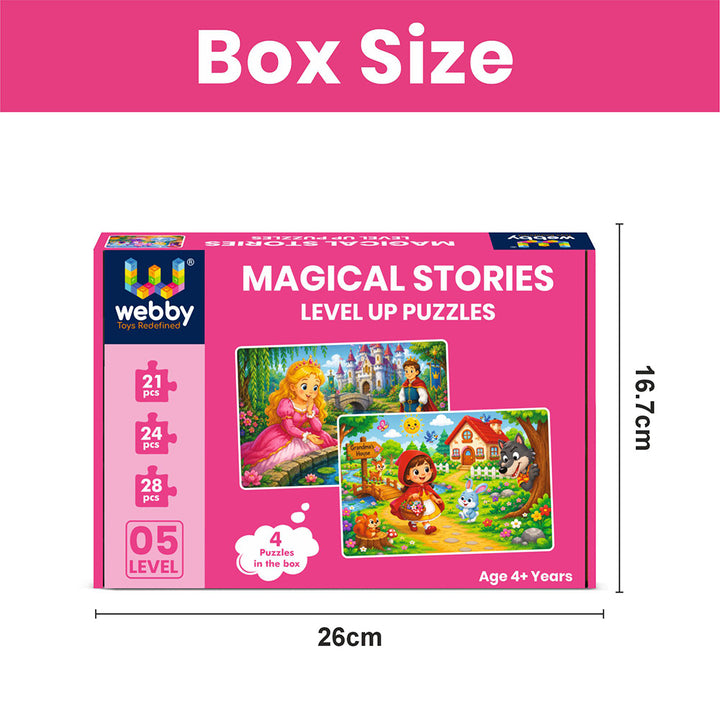 Webby Magical Stories Level Up Jigsaw Puzzle for Kids | 4 Puzzles in a Box, 21-28 Pieces, Age 4+ Years