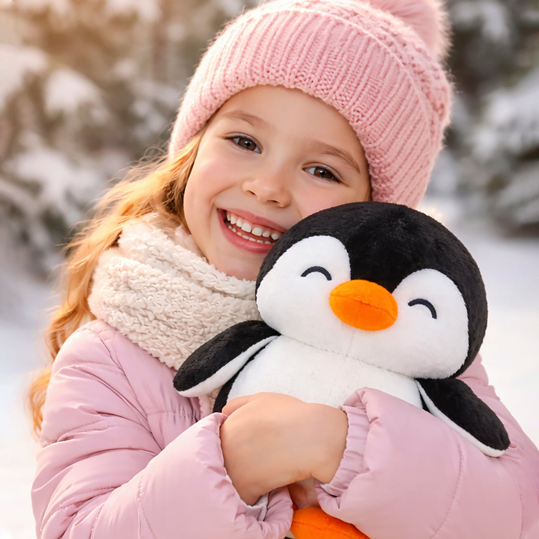 Webby Soft Animal Plush Penguin Toy 20cm, Black