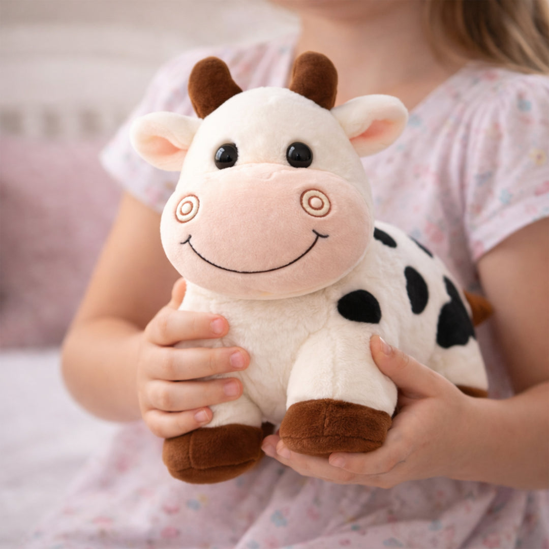 Webby Plush Adorable Standing Cow with Smiling Face