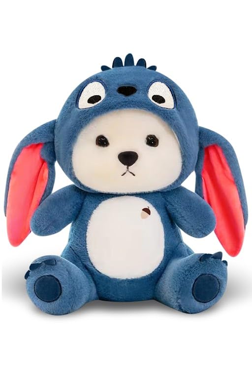 Webby Plush Adorable Hoodie Teddy Bear Soft Toys | Cute and Huggable Stuffed Animal Toys for Kids and Adults (Blue)
