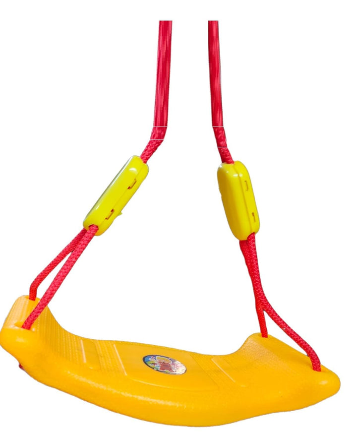 Webby Hanging Plastic Swing | Indoor and Outdoor Playing Jhula with Hand Grip for Kids (Yellow)