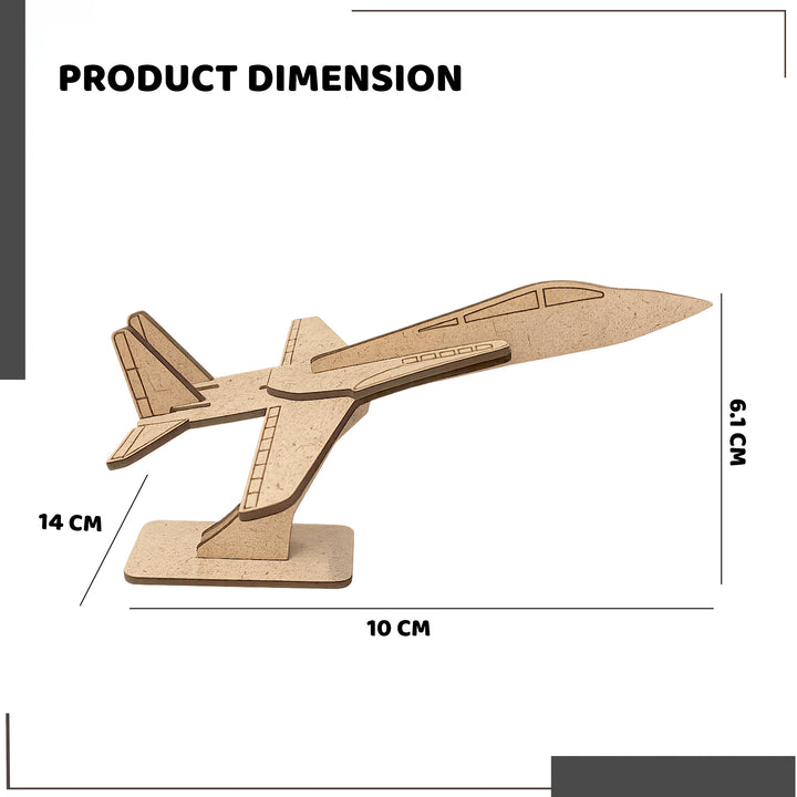 Webby Wooden DIY Paint Fighter Jet Art and Craft Toy | Birthday Return Gift | Colour Paint Activity Kit for Kids