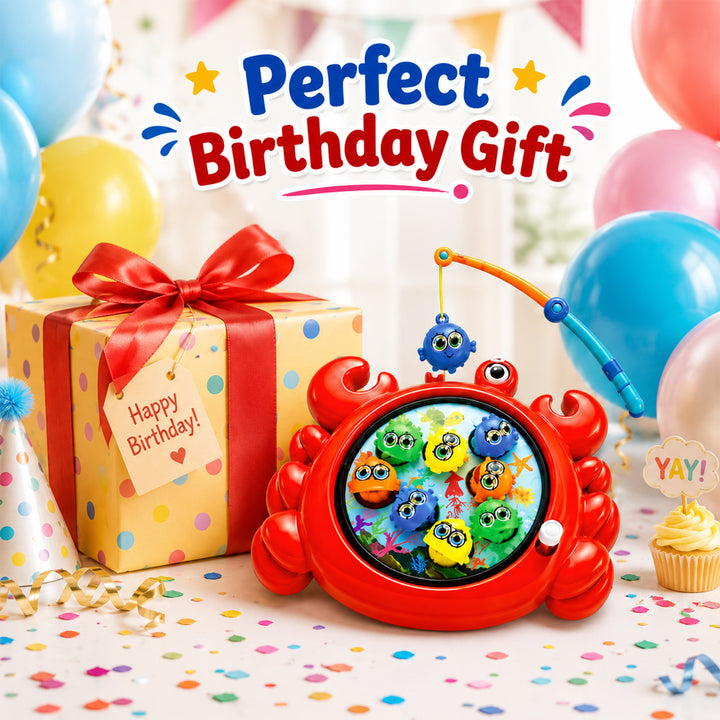 Webby Manual Rotating Magnetic Crab Fishing Game for Kids | Magnetic Fishing Rod, Rotating Fish Board