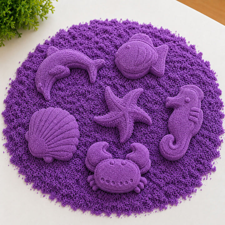 Webby Ocean Sand Art Kit with Magic Sand and Moulds | Ages 3+ Years, Ocean Animal Moulds, Sensory Play, Boosts Creativity, Fine Motor Skills