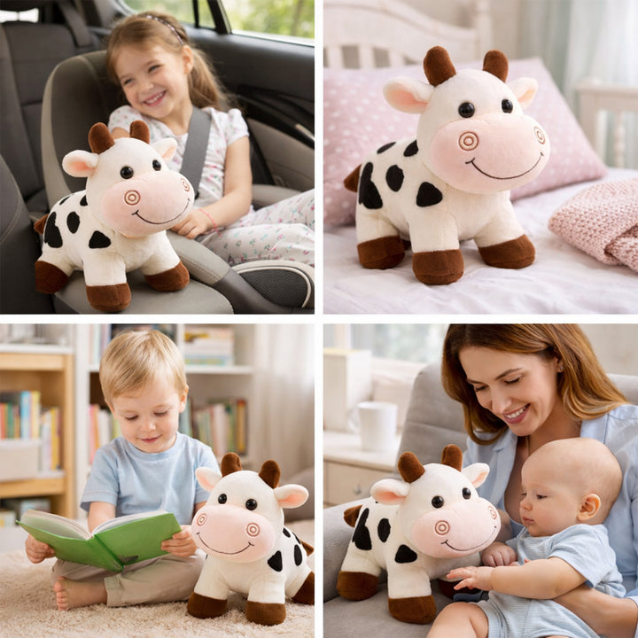 Webby Plush Adorable Standing Cow with Smiling Face