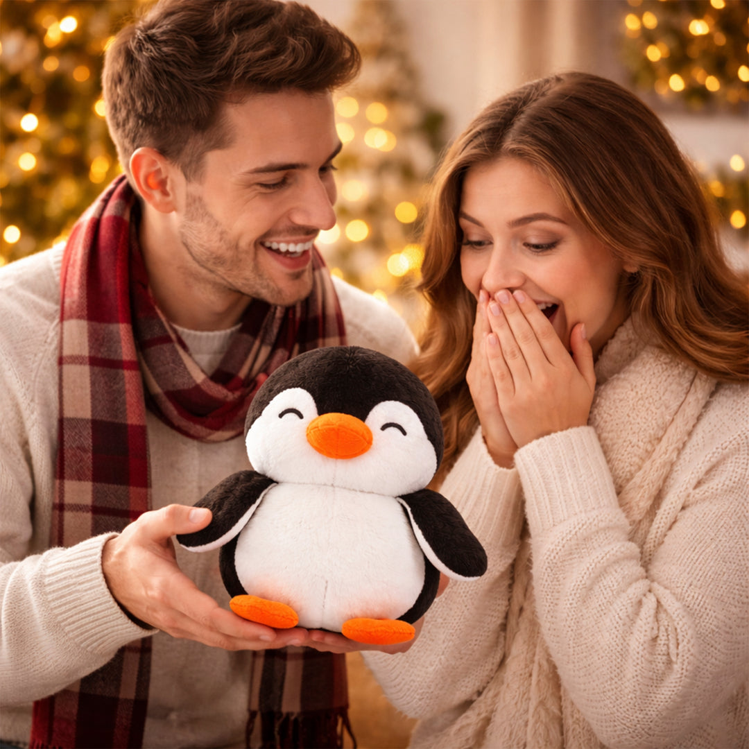 Webby Soft Animal Plush Penguin Toy 20cm, Black