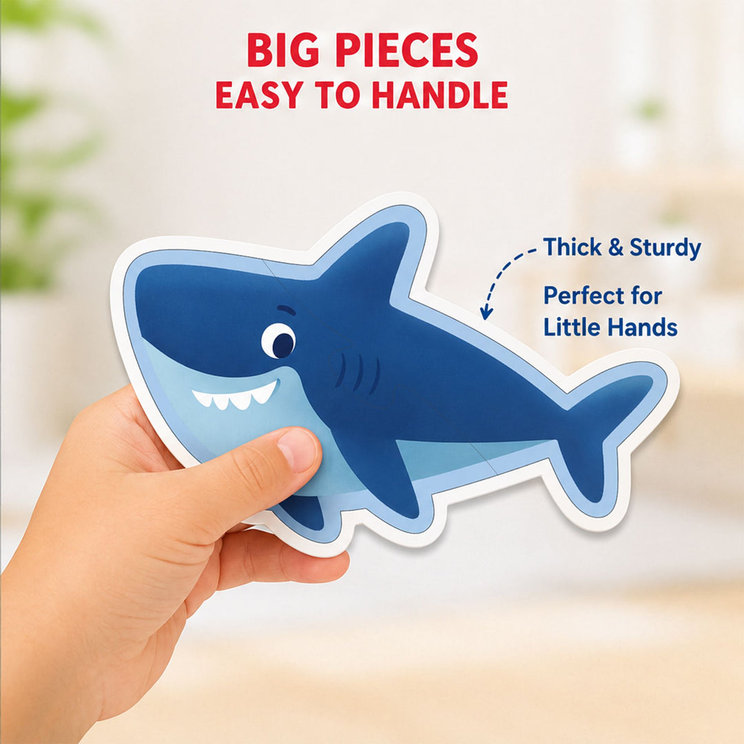 Webby Wild Animals Level Up Jigsaw Puzzles for Kids | 12 Puzzles in Box, 2 to 4 Piece Puzzles, Fine Motor Skills, Montessori Learning, Visual Recognition