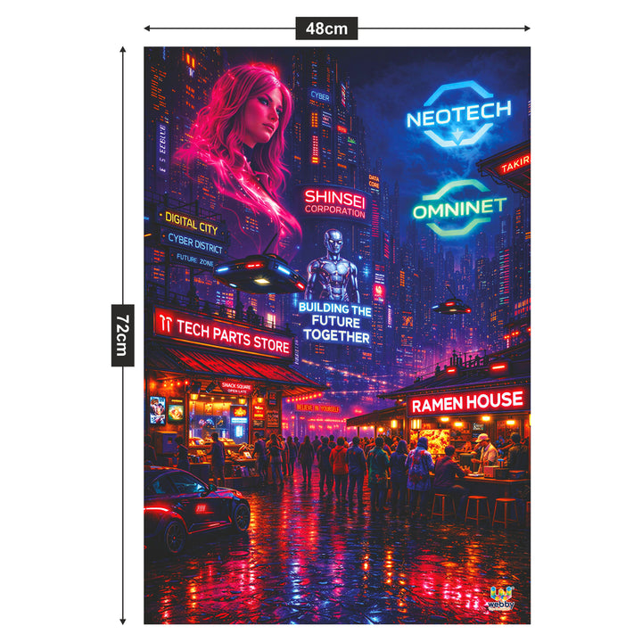 Webby Cyberpunk Jigsaw Puzzle 1000 Pieces Neon Artwork, Precision-Cut Pieces, Vibrant Rich Colours, For 14+ Years