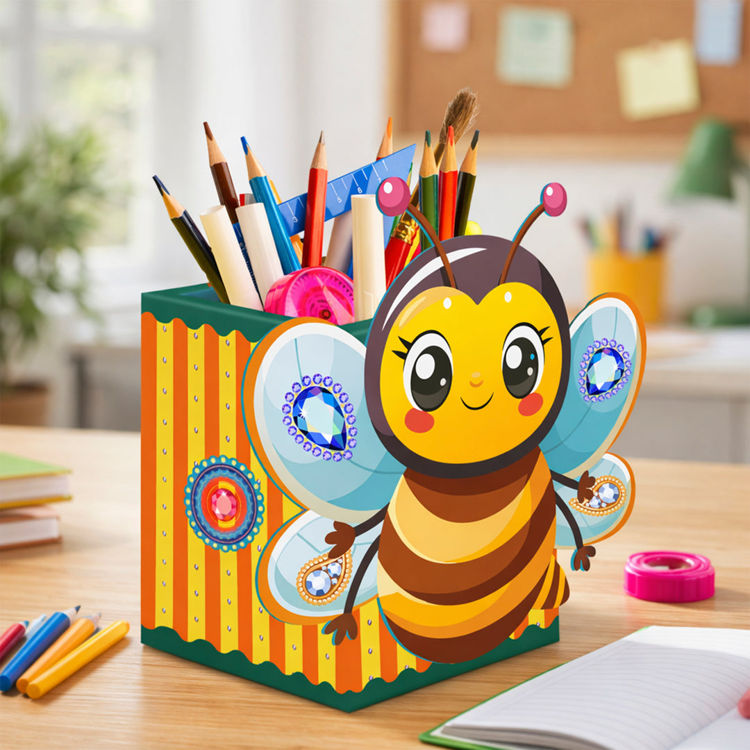 Webby Wooden DIY Paint Stationery Holder Art and Craft Toy | Birthday Return Gift | Colour Paint Activity Kit for Kids