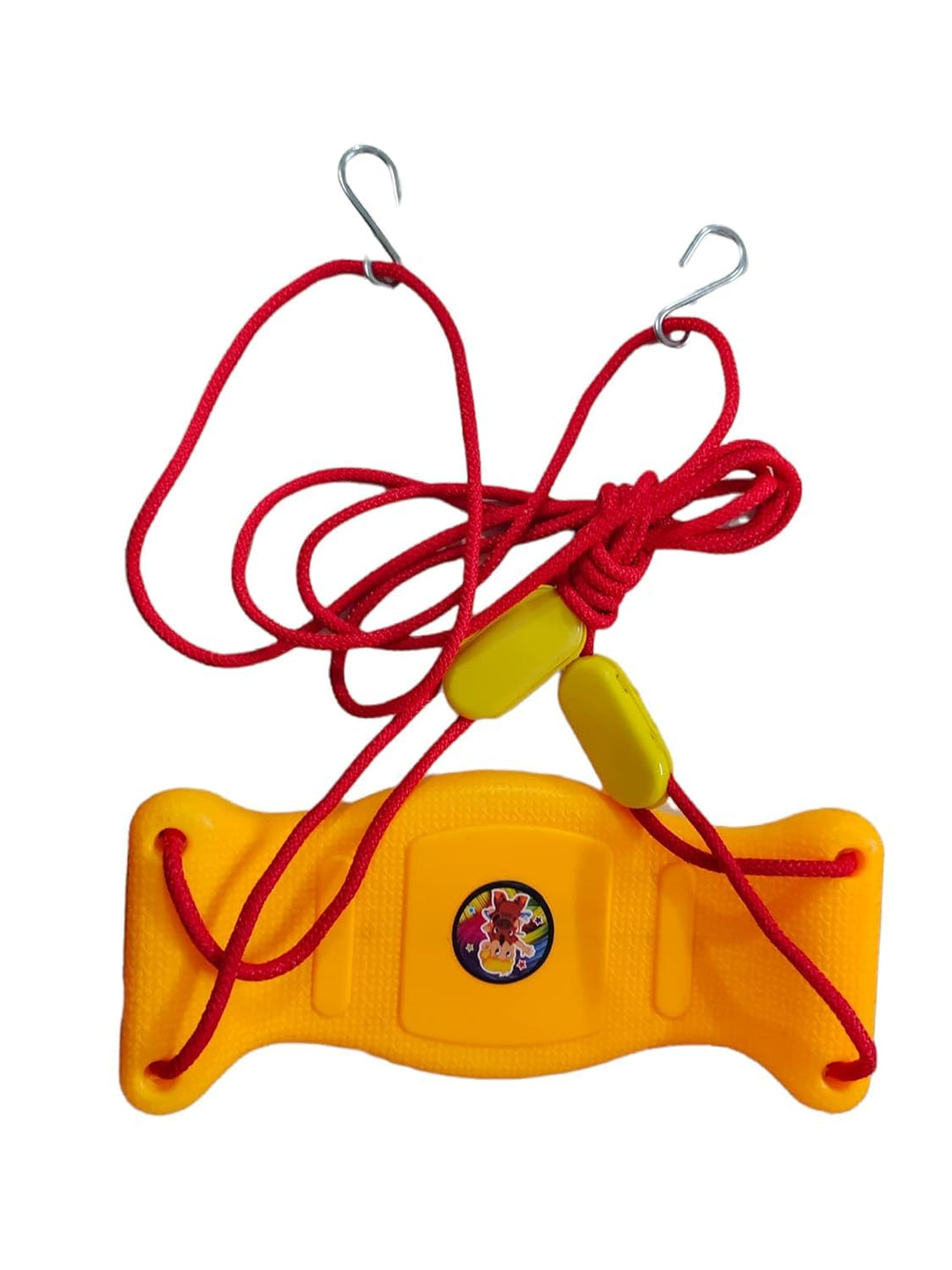 Webby Hanging Plastic Swing | Indoor and Outdoor Playing Jhula with Hand Grip for Kids (Yellow)