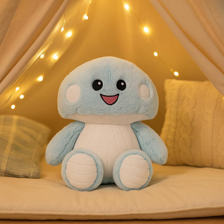 Webby Plush Mushroom Warm Soft Toy | Microwavable for Warmth | Microwavable Soft Toy | Lavender-Scented | Stress Relief Stuffed Toys for Toddler, Kids and Adults (Blue)