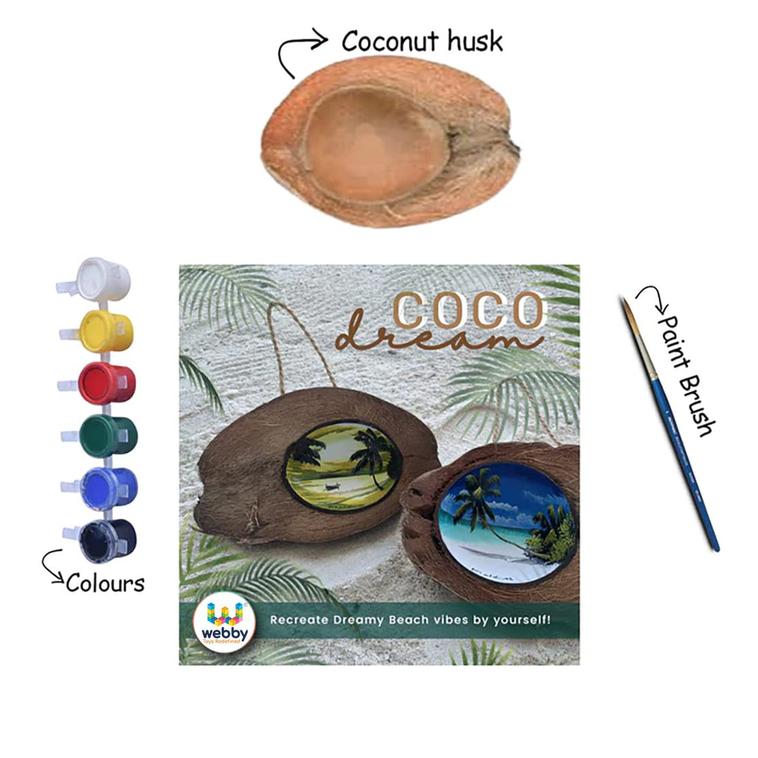 Webby Coco Dream Coconut Shell Painting Kit | Art & Craft Kit