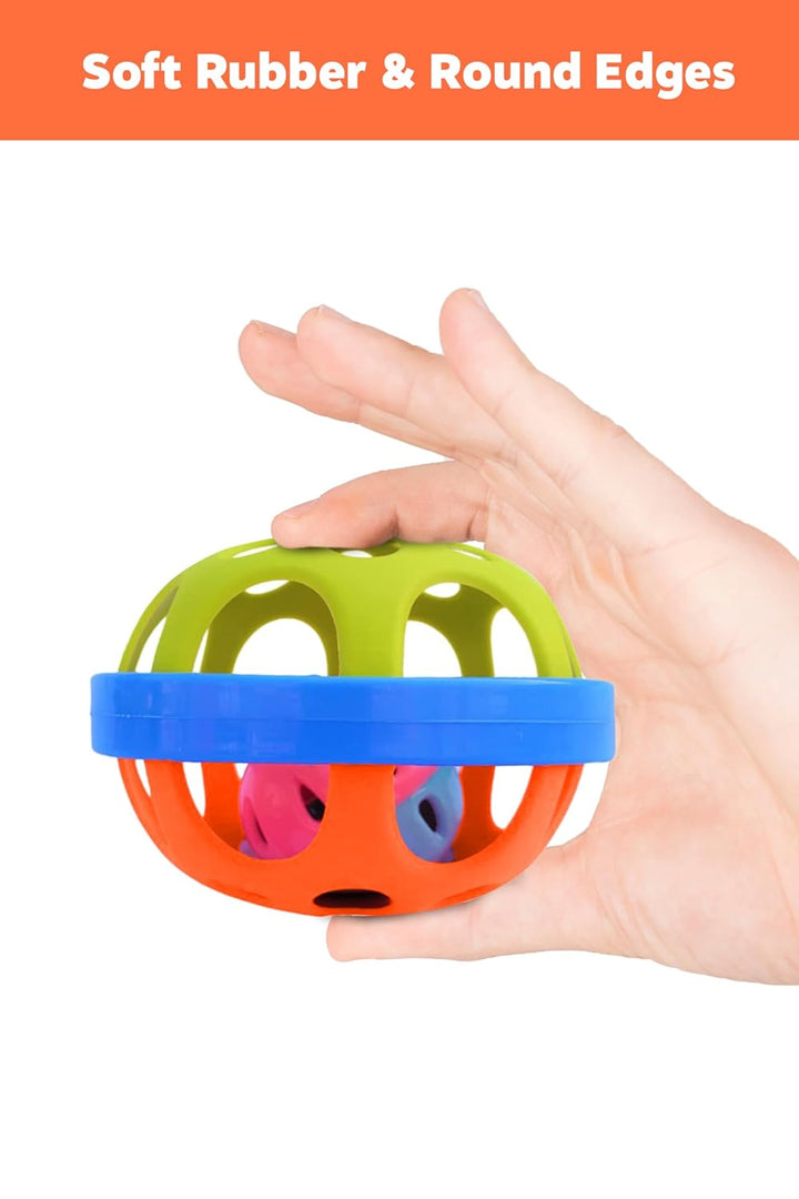 Webby Baby Rattle Ball and Dumbbell Set | Attractive Colourful Play Set | Baby Rattle | Grasp and Shake Toy for Kids