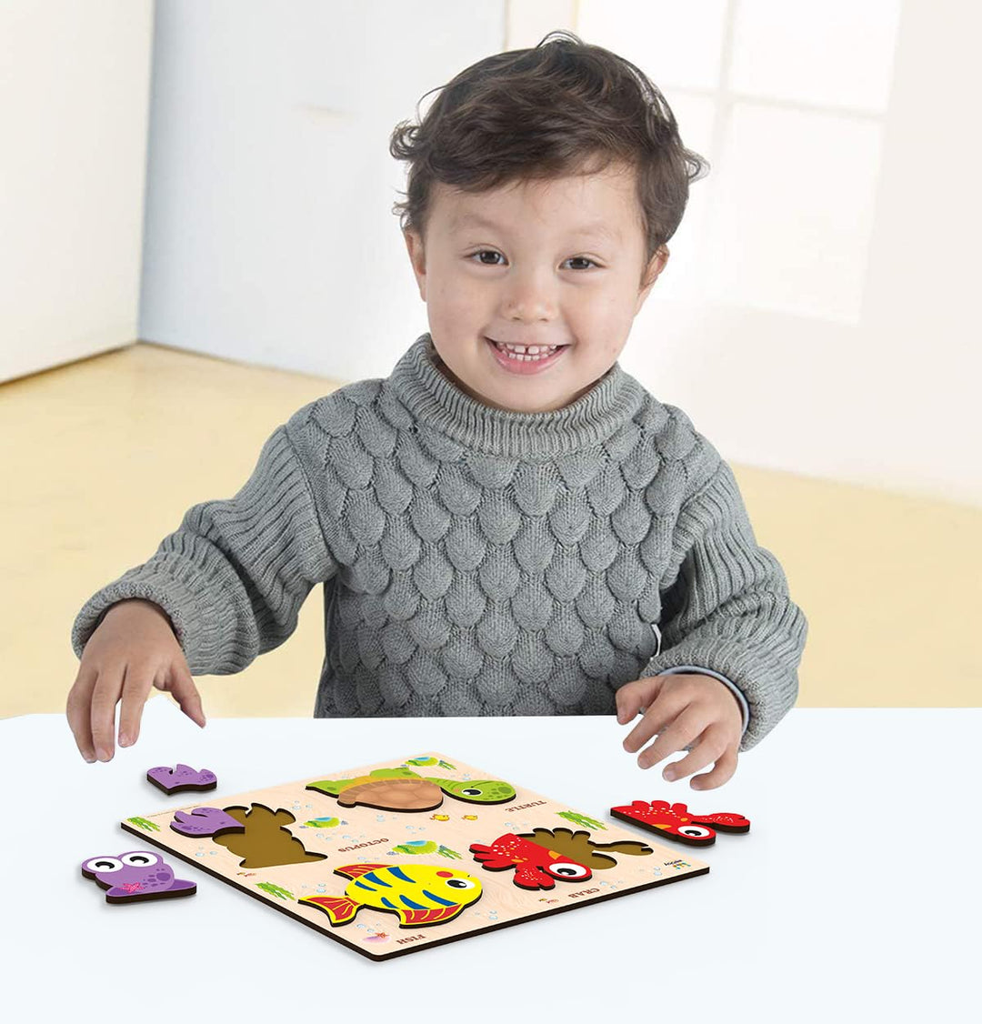 Webby Learning Sea Creatures Wooden Puzzle