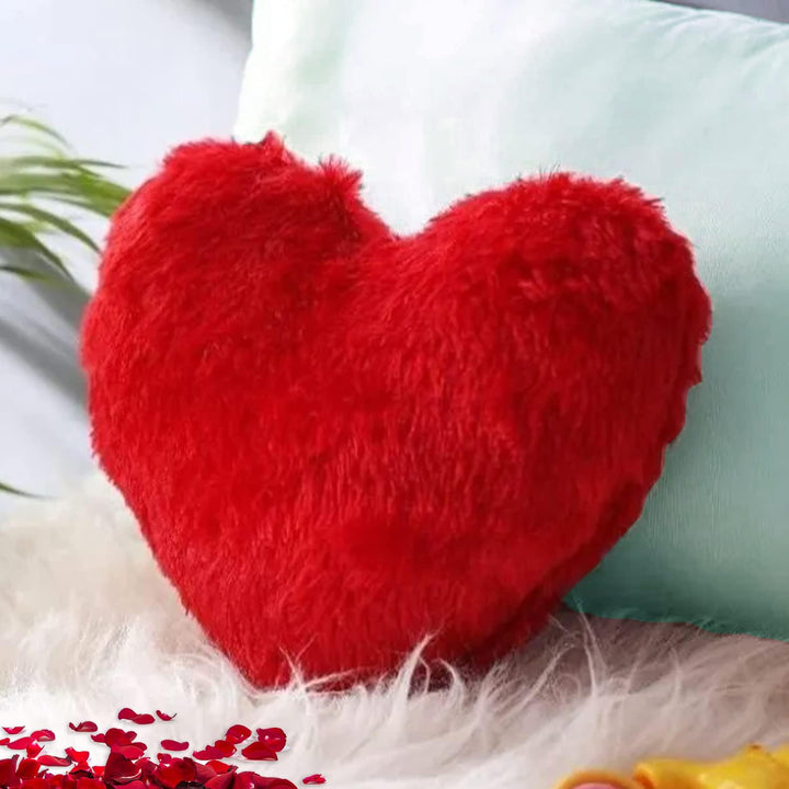 Webby Plush Heart Shape Cushion Stuffed Pillow - 30 CM (Red)