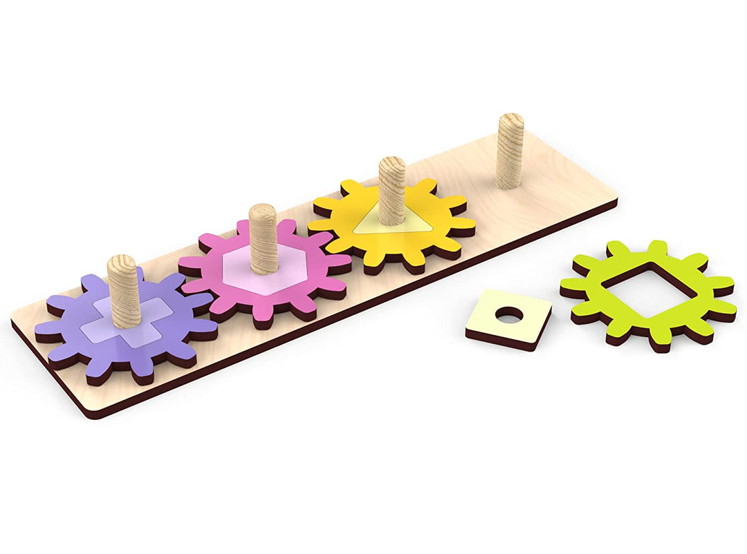 Webby Wooden Gear Puzzle | Learn Shapes and Gear Mechanism