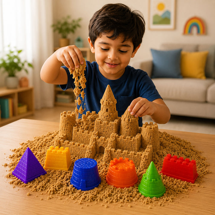 Webby Castle Sand Art Kit with Magic Sand and Moulds | Ages 3+ Years, Castle Moulds Included, Sensory Play
