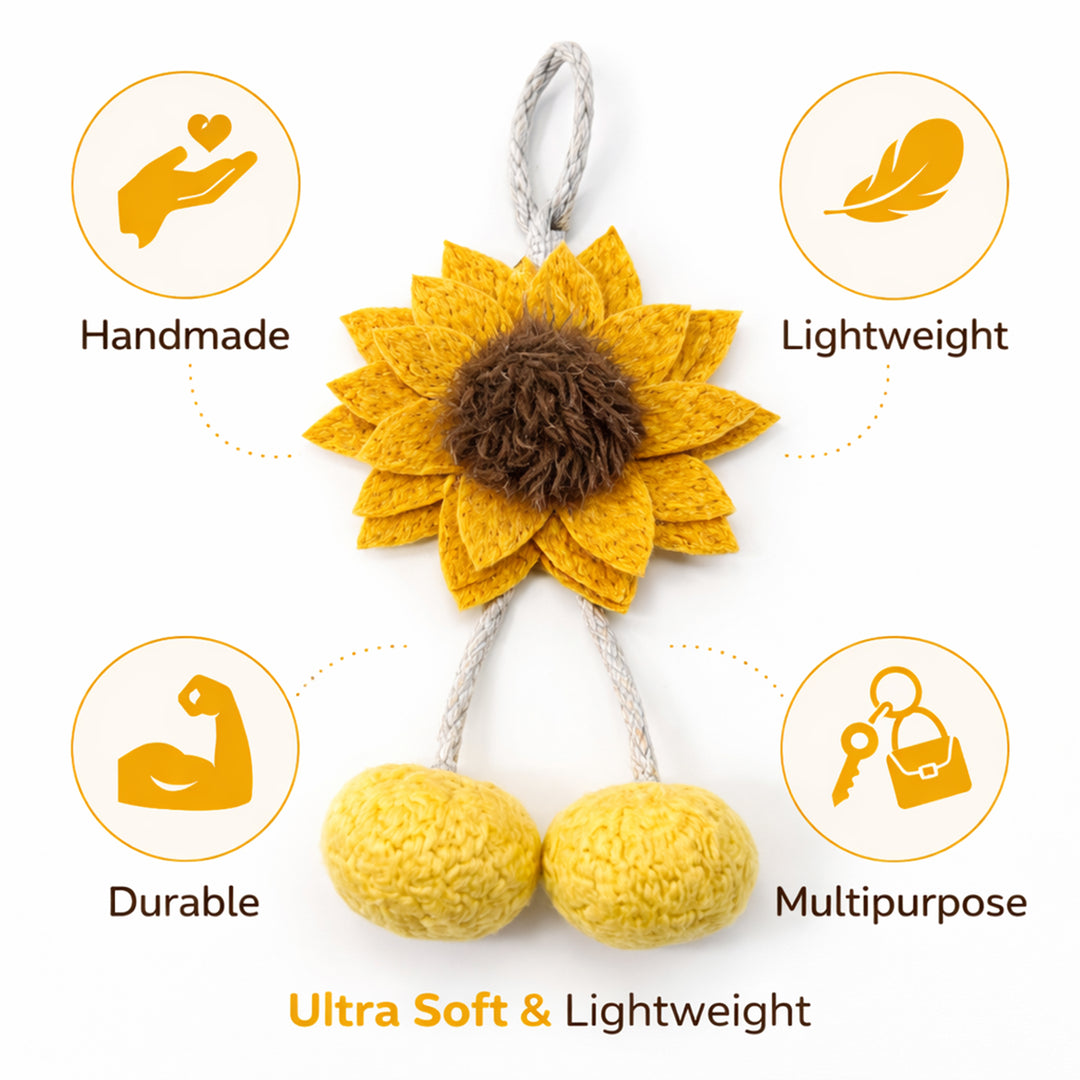 Webby Plush Keychain Sunflower Soft Toy | Stuffed Animal for Kids and Adults - 1 Piece