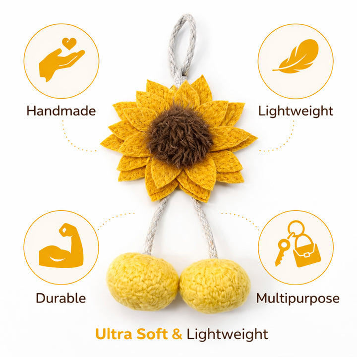 Webby Plush Keychain Sunflower Soft Toy | Stuffed Animal for Kids and Adults - 1 Piece