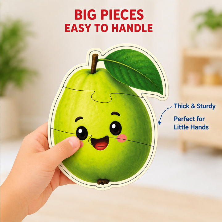 Webby Fruits and Vegetables Level Up Jigsaw Puzzle for Kids | 12 Puzzles in Box, Ages 2+ Years, Montessori Learning, 2-4 Piece Puzzles, Develops Motor Skills