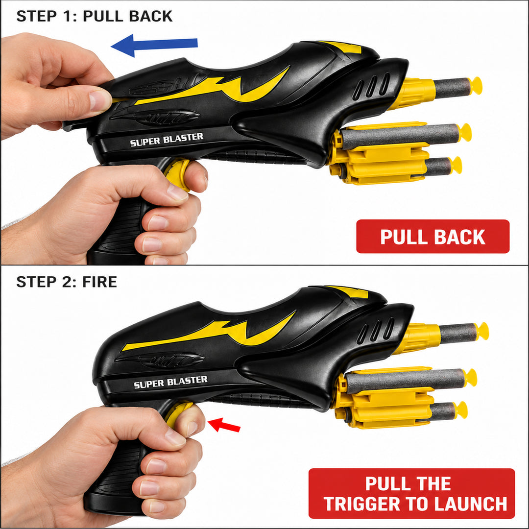 Webby Super Blaster Toy Gun with Soft Foam Bullets for Kids | Rapid Fire, Rotating Drum, Ergo-Trigger, Age 6+ Years, Indoor & Outdoor Fun
