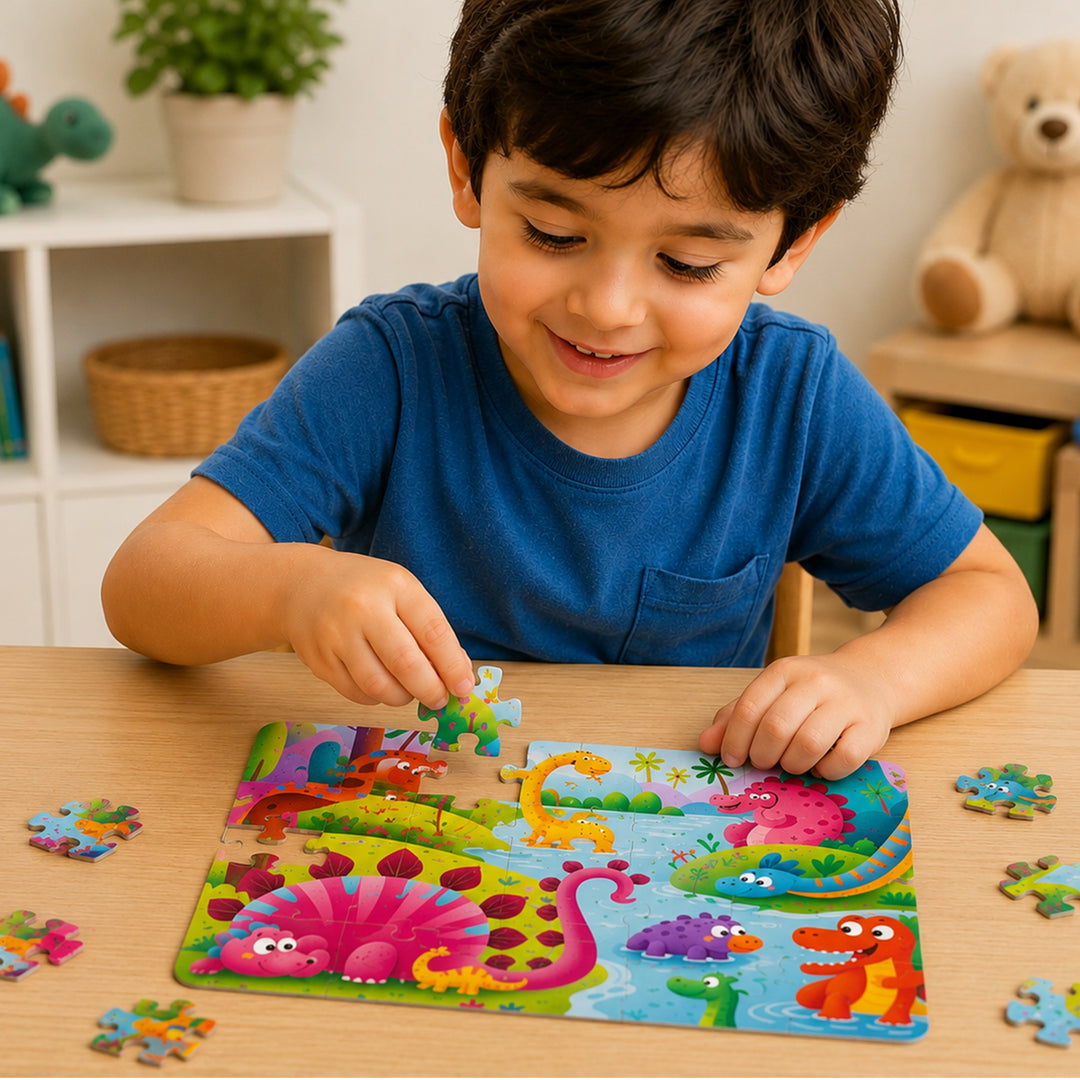 Webby Animal Worlds Level Up Jigsaw Puzzles for Kids | 6 Puzzles in 1 Box, 9, 12 & 16 Pieces, Ages 2+ Years