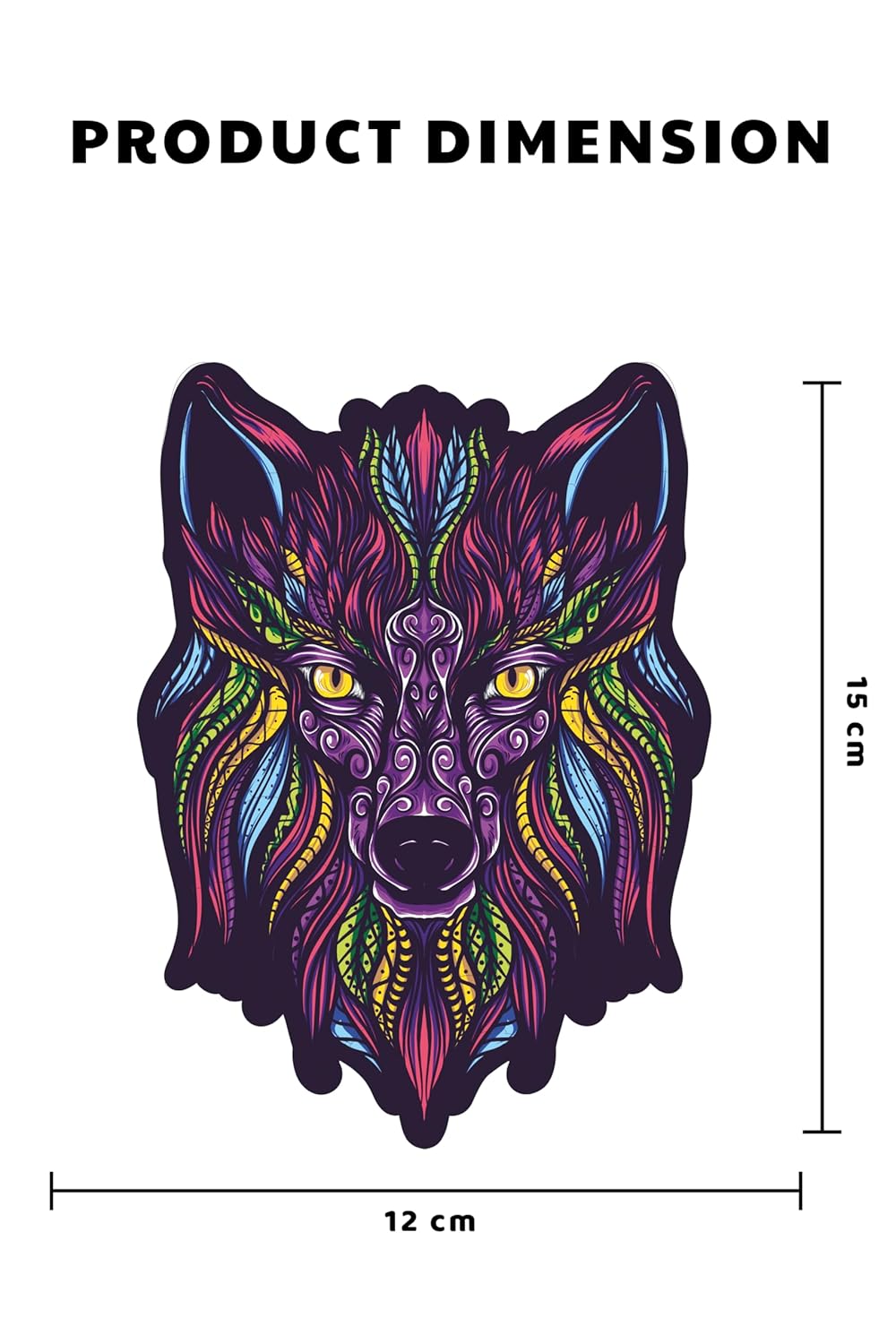 Webby Majestic Wolf Jigsaw Puzzle | Travel Game | Wooden Zentangle Art Design Puzzle Toy for Kids and Adults (24 Pieces)