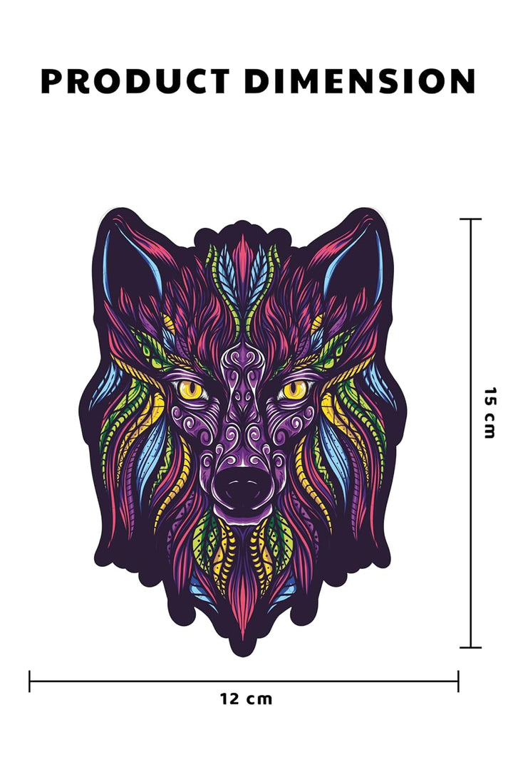 Webby Majestic Wolf Jigsaw Puzzle | Travel Game | Wooden Zentangle Art Design Puzzle Toy for Kids and Adults (24 Pieces)