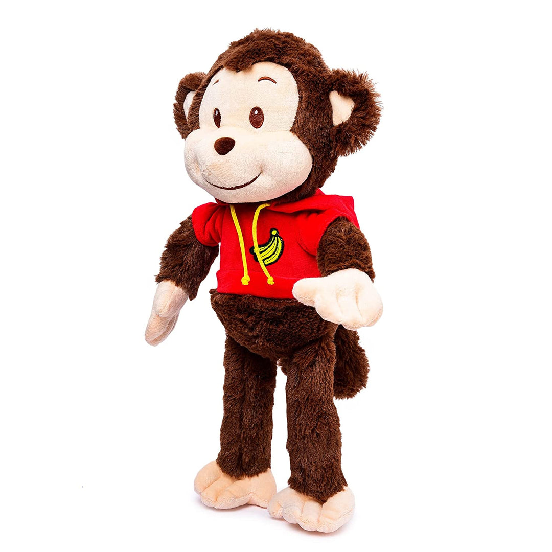 Webby Plush Adorable Smiling Monkey Soft Toys for Kids and Adult 45 cm (Dark Brown)