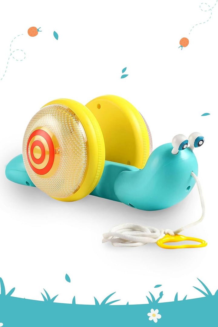 Webby Crawling Snail Baby Toy | Pull Along Toy | Cute Snail with Music and Light | Wiggle Motion Play Toy for Kids