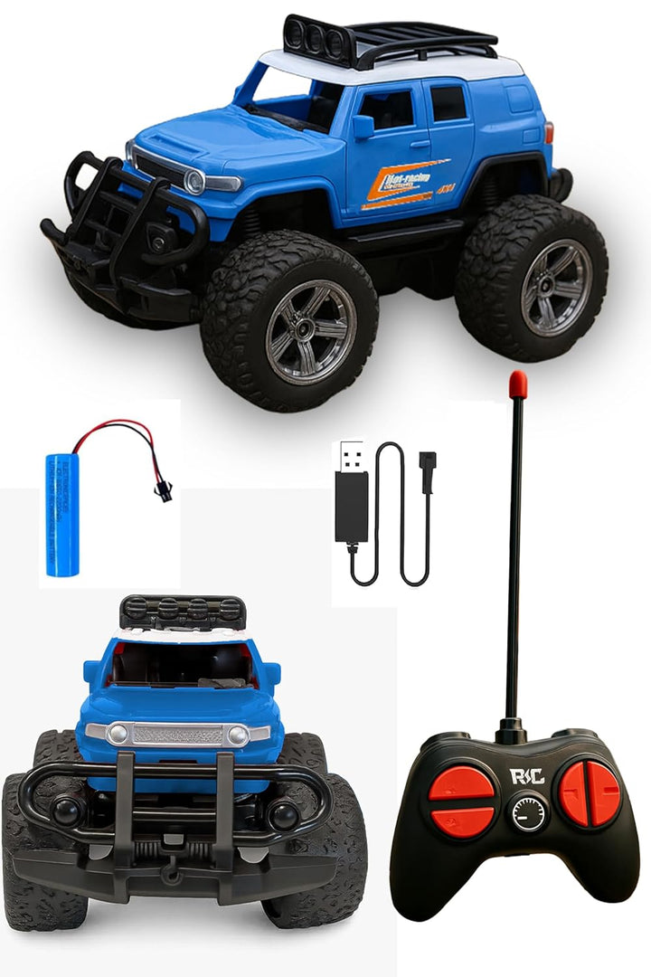 Webby Off-Road Remote Control Monster Truck for Boys | Multi-Direction Control | Birthday Gift for Boys & Girls | RC Car with Rechargeable Battery USB Cable (Blue), 3+ Years