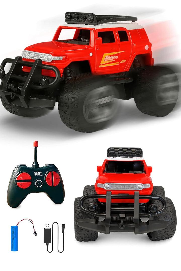 Webby Off-Road Remote Control Monster Truck for Boys | Multi-Direction Control | Birthday Gift for Boys and Girls | RC Car with Rechargeable Battery USB Cable (Red), 3+ Years