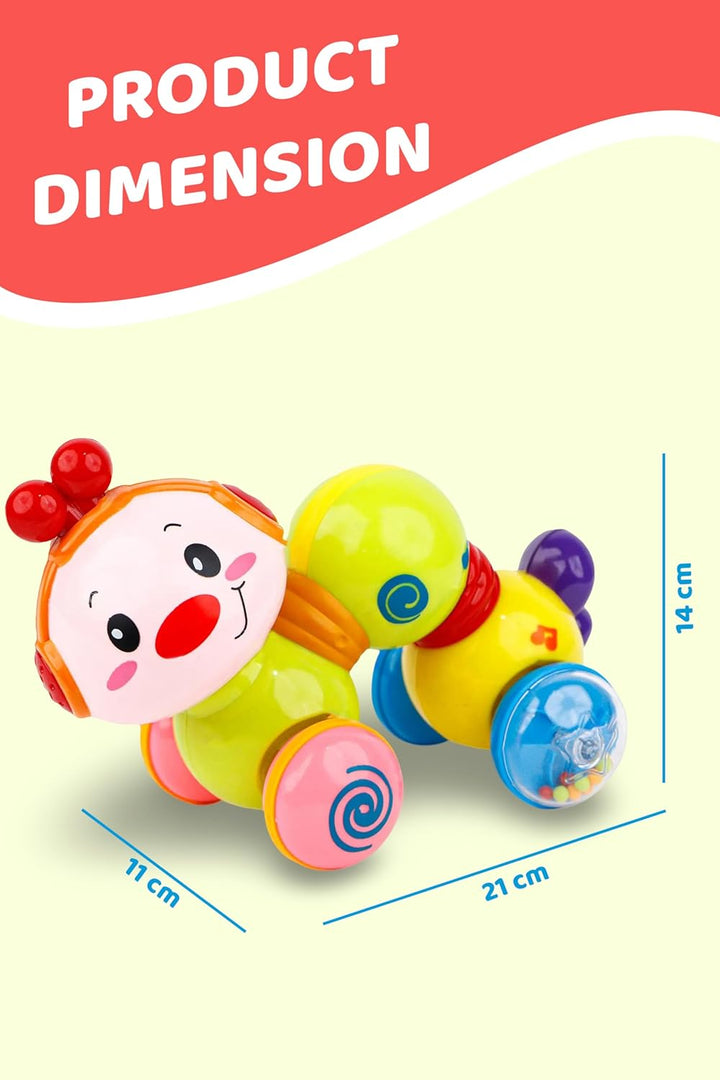 Webby Press and Go Wiggle Worm | Baby Toy | Crawling with Music and Light | Musical Toy for Kids