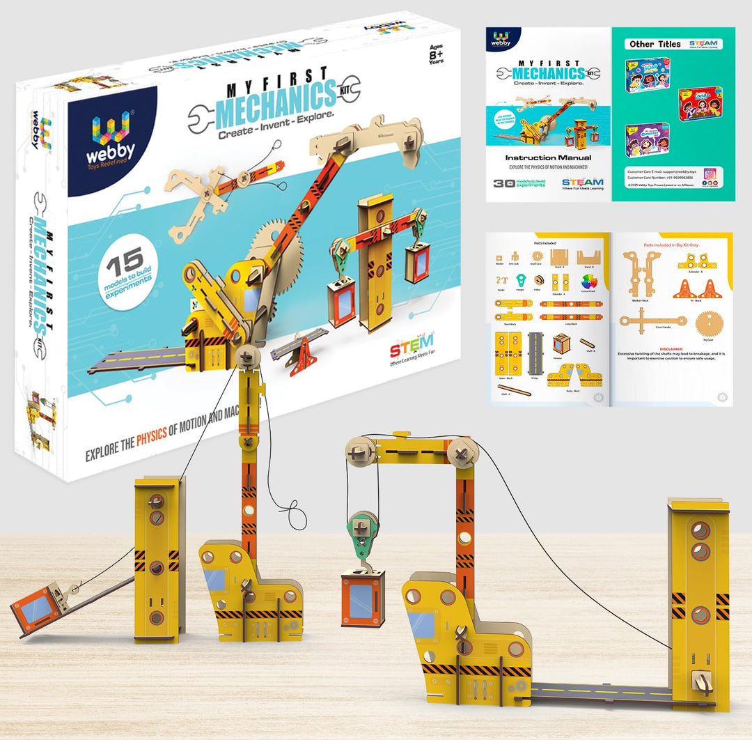 Webby DIY Wooden MECHAGENIUS Physics Kit  (Medium)