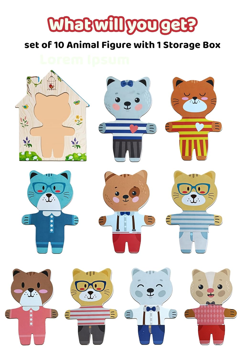 Webby Wooden Animal Dress-Up Puzzle Box | Mix and Match Outfits | Pretend Play Toy | Creative Educational Game for Montessori and Preschool Kids | Birthday Gift for Boys & Girls