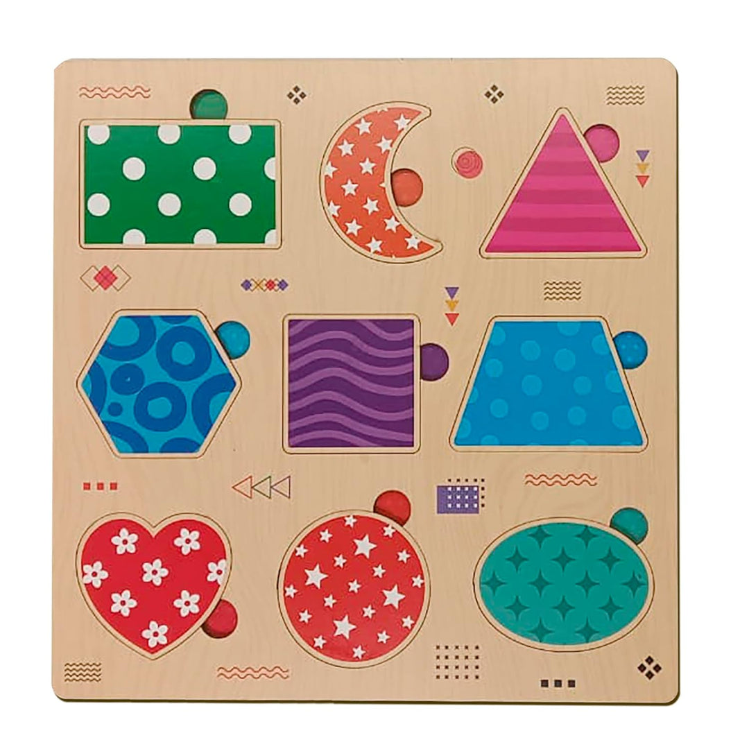 Webby Wooden Learning Puzzle Set | Educational Montessori Toys with Shapes, Vegetables, Animals | Set of 3 Puzzles for Kids