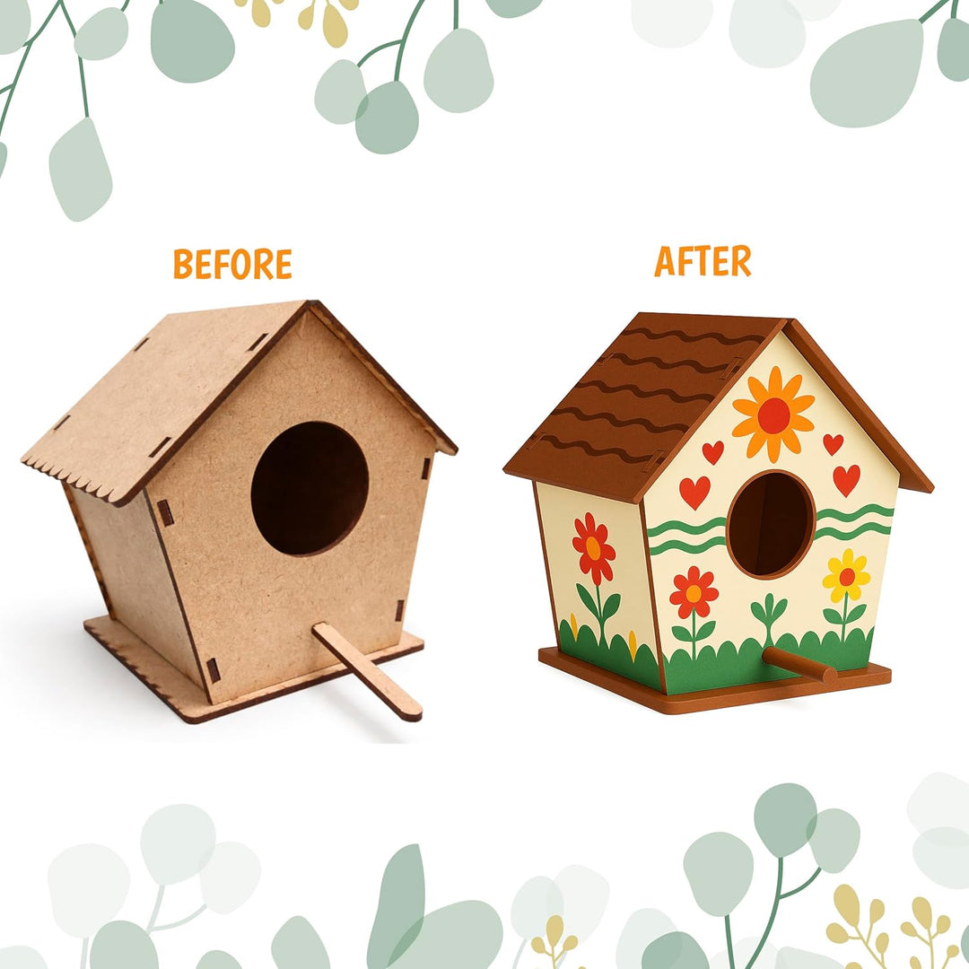 Webby Wooden DIY Paint Bird House Art and Craft Toy
