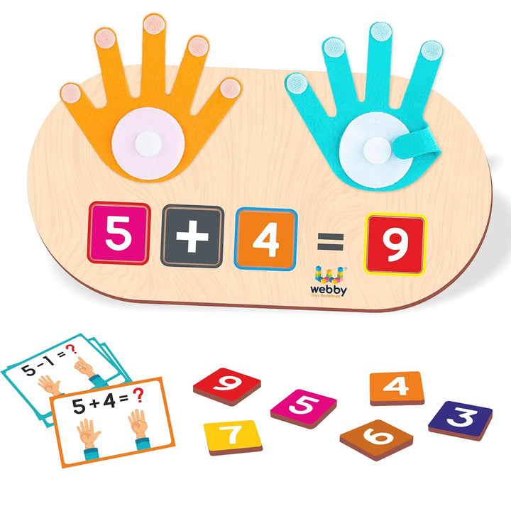 Webby Finger Arithmetic Game | Educational Math Learning Indoor Board Game with Addition and Subtraction for Montessori and Preschool Kids