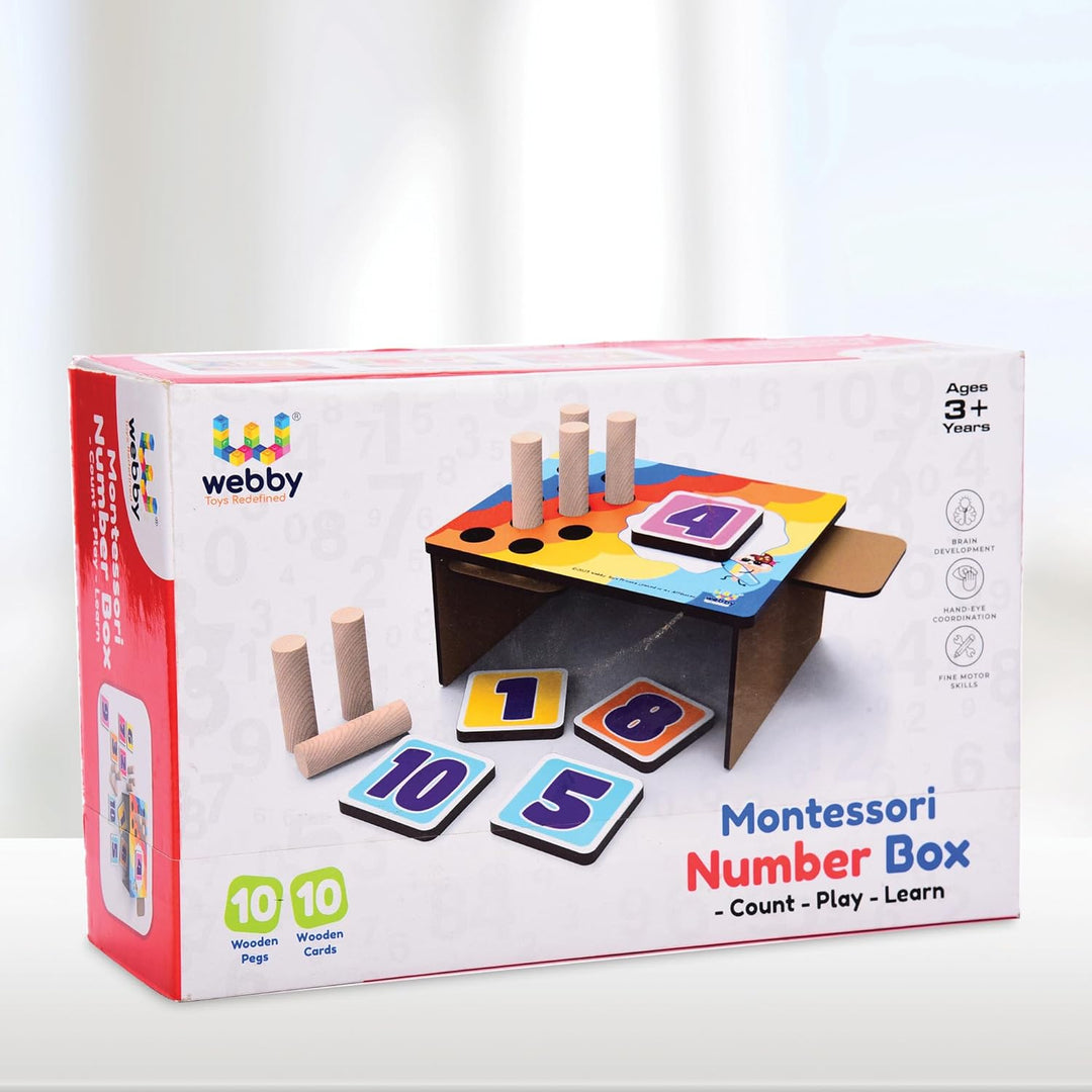 Number Learning Boxes Webby Wooden Number Box Montessori Educational Kit for Kids – Webby Toys