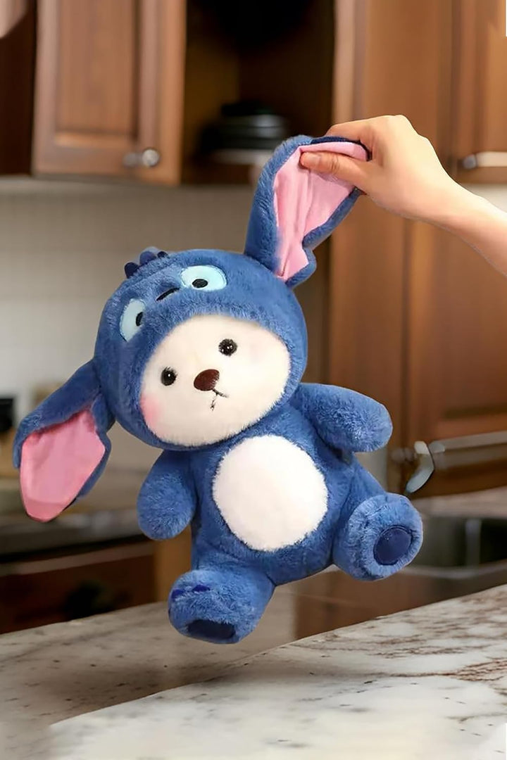 Webby Plush Adorable Hoodie Teddy Bear Soft Toys | Cute and Huggable Stuffed Animal Toys for Kids and Adults (Blue)