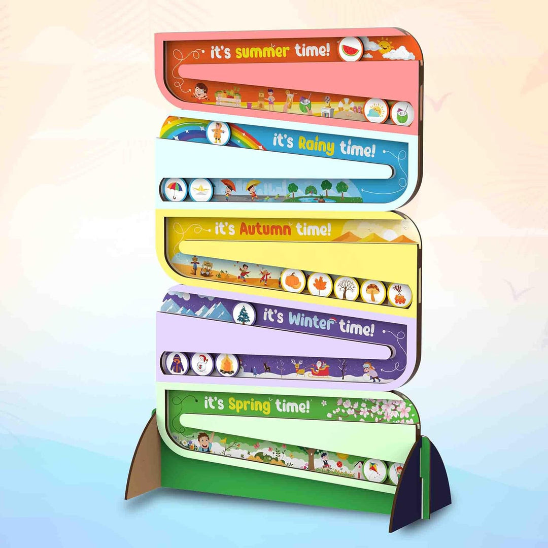 Webby Educational Wooden Five Seasons Toys with 40 Coins