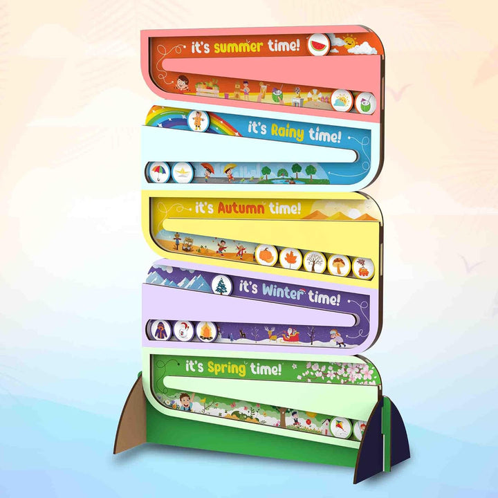 Webby Educational Wooden Five Seasons Toys with 40 Coins