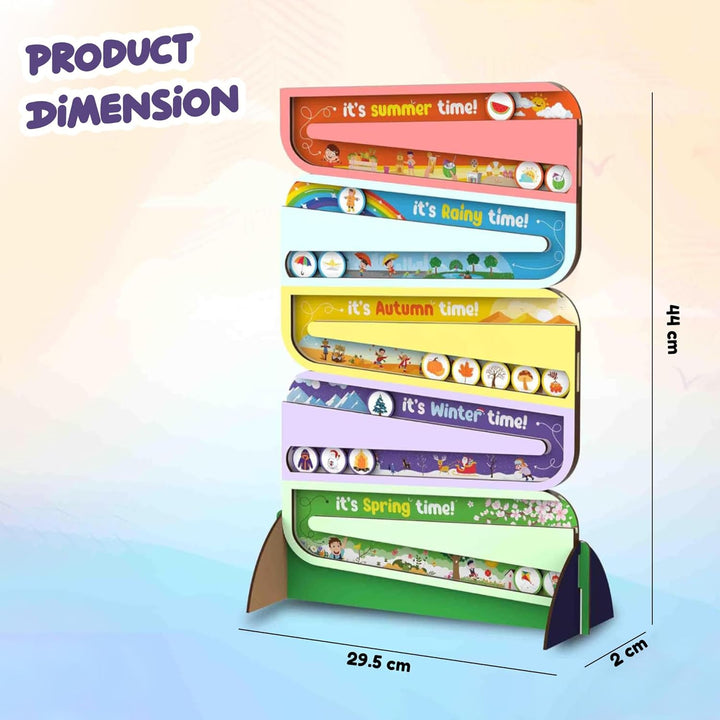 Webby Educational Wooden Five Seasons Toys with 40 Coins