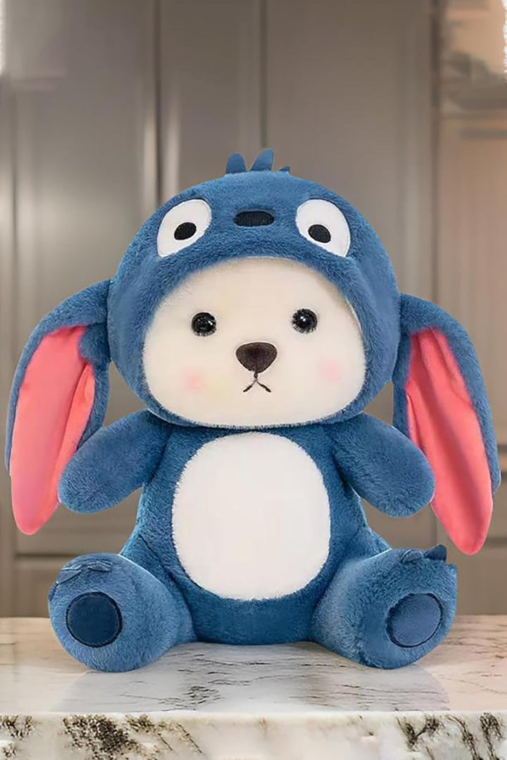Webby Plush Adorable Hoodie Teddy Bear Soft Toys | Cute and Huggable Stuffed Animal Toys for Kids and Adults (Blue)