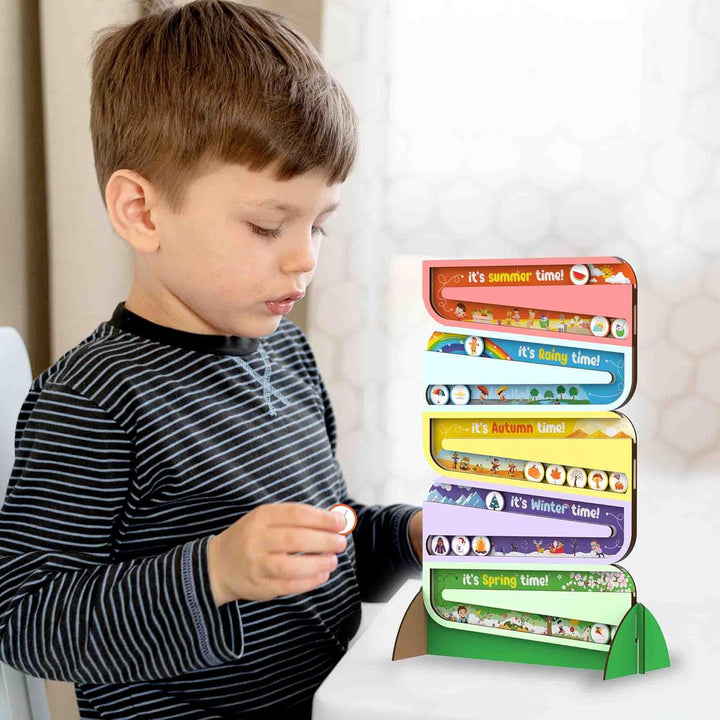 Webby Educational Wooden Five Seasons Toys with 40 Coins