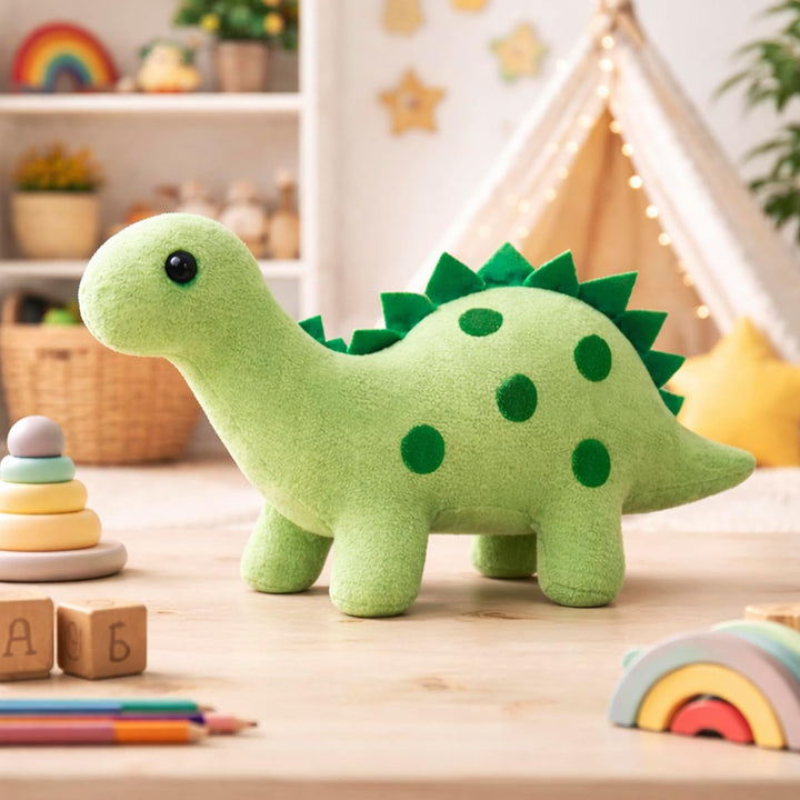 Webby Plush Green Dinosaur Soft Toy for Kids