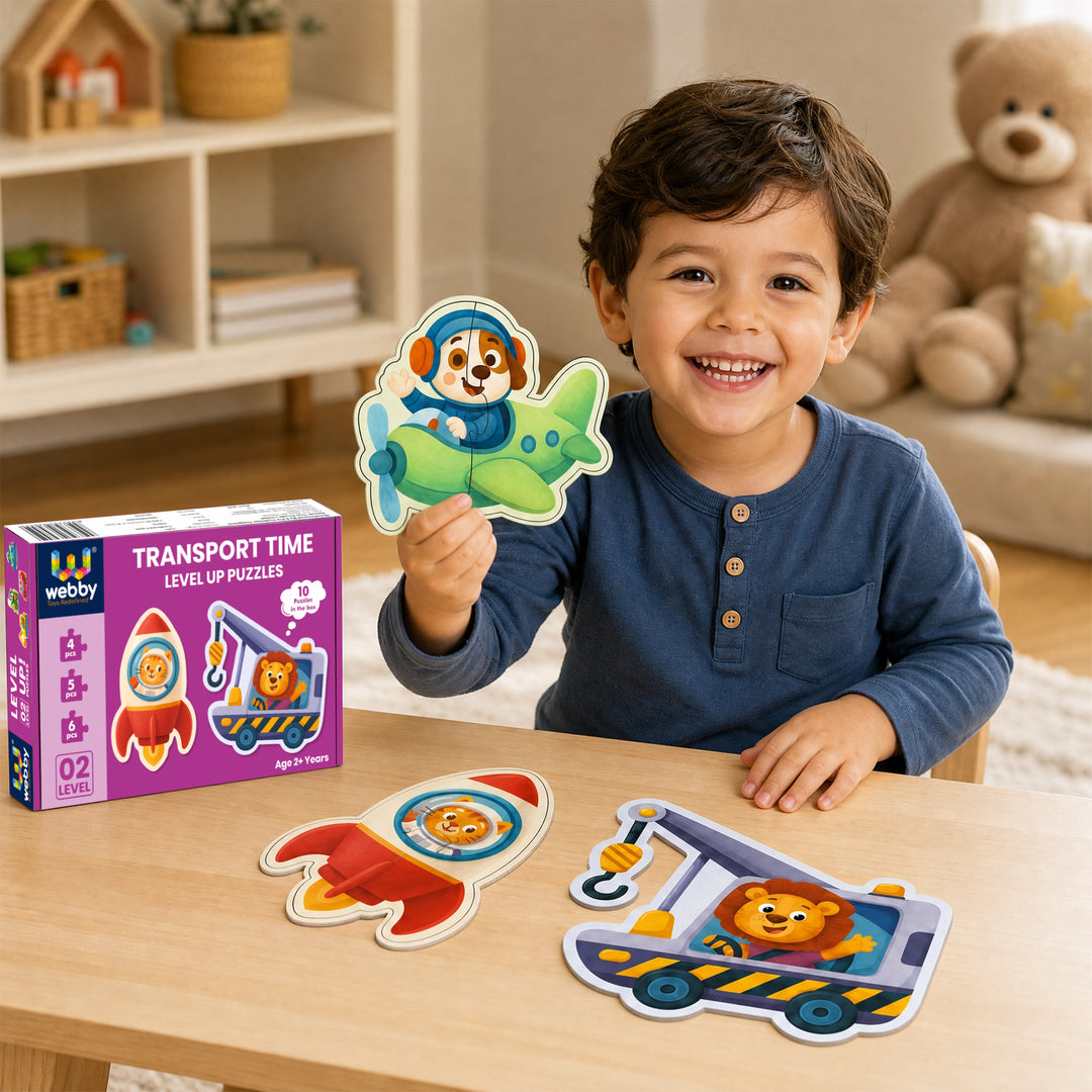 Webby Transport Time Level Up Jigsaw Puzzles for Kids