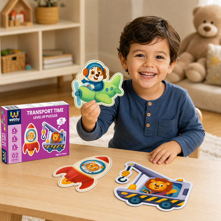 Webby Transport Time Level Up Jigsaw Puzzles for Kids