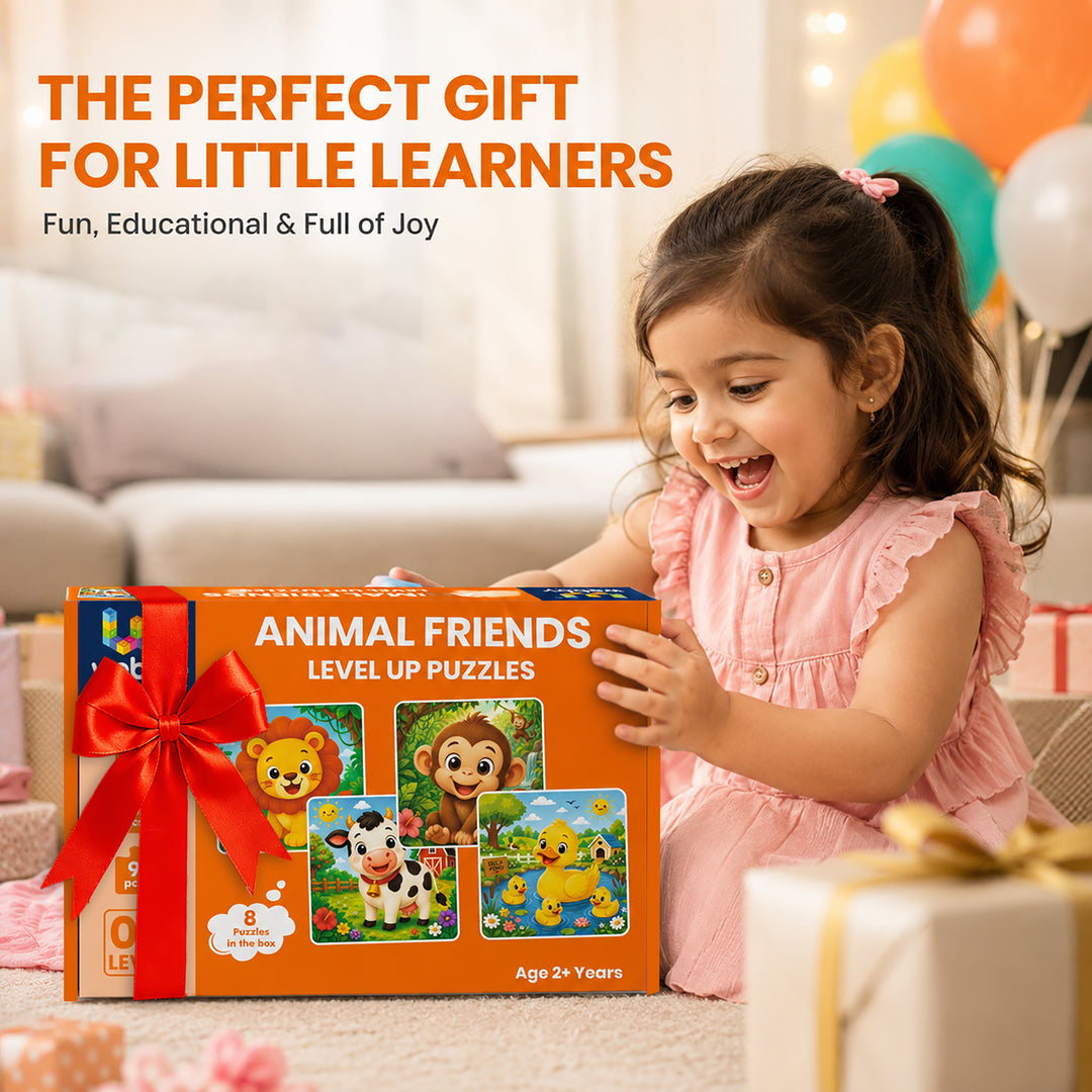 Webby Animal Friends Level Up Jigsaw Puzzle for Kids | 8 Puzzles in a Box, 3 Difficulty Levels, Age 2+ Years