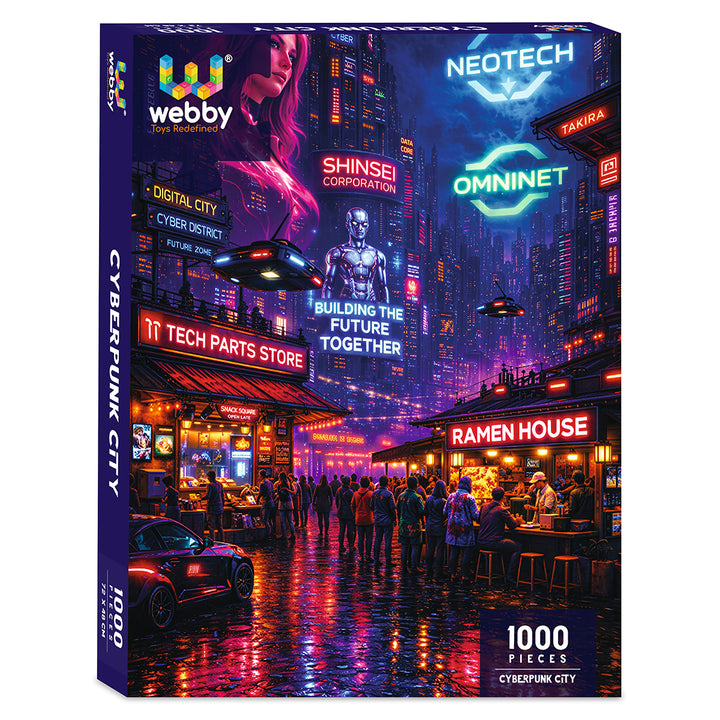 Webby Cyberpunk Jigsaw Puzzle 1000 Pieces Neon Artwork, Precision-Cut Pieces, Vibrant Rich Colours, For 14+ Years